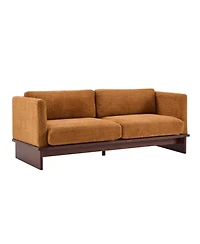Streamdale Furniture Beige 77" Modern Boucle 3-Seater Sofa with Solid Wood Base