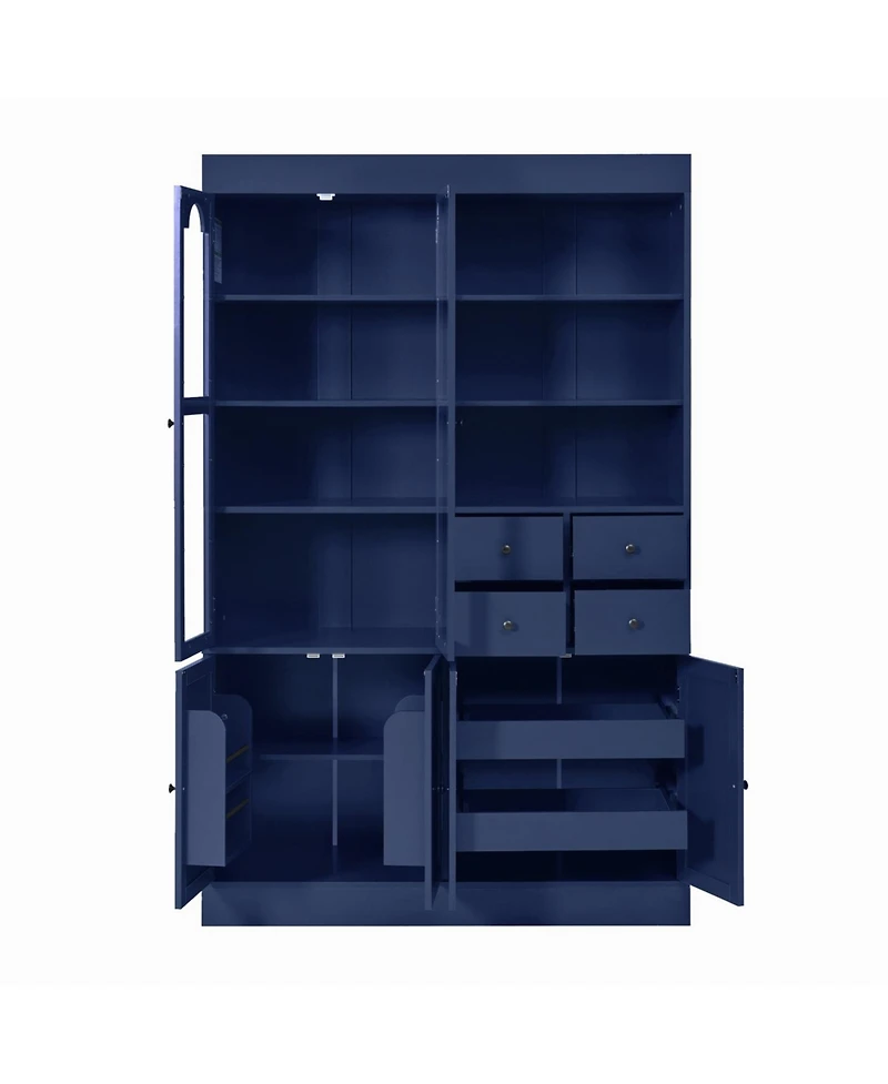 Streamdale Freestanding Buffet with Hutch - Blue, 47.2x15.7x75in