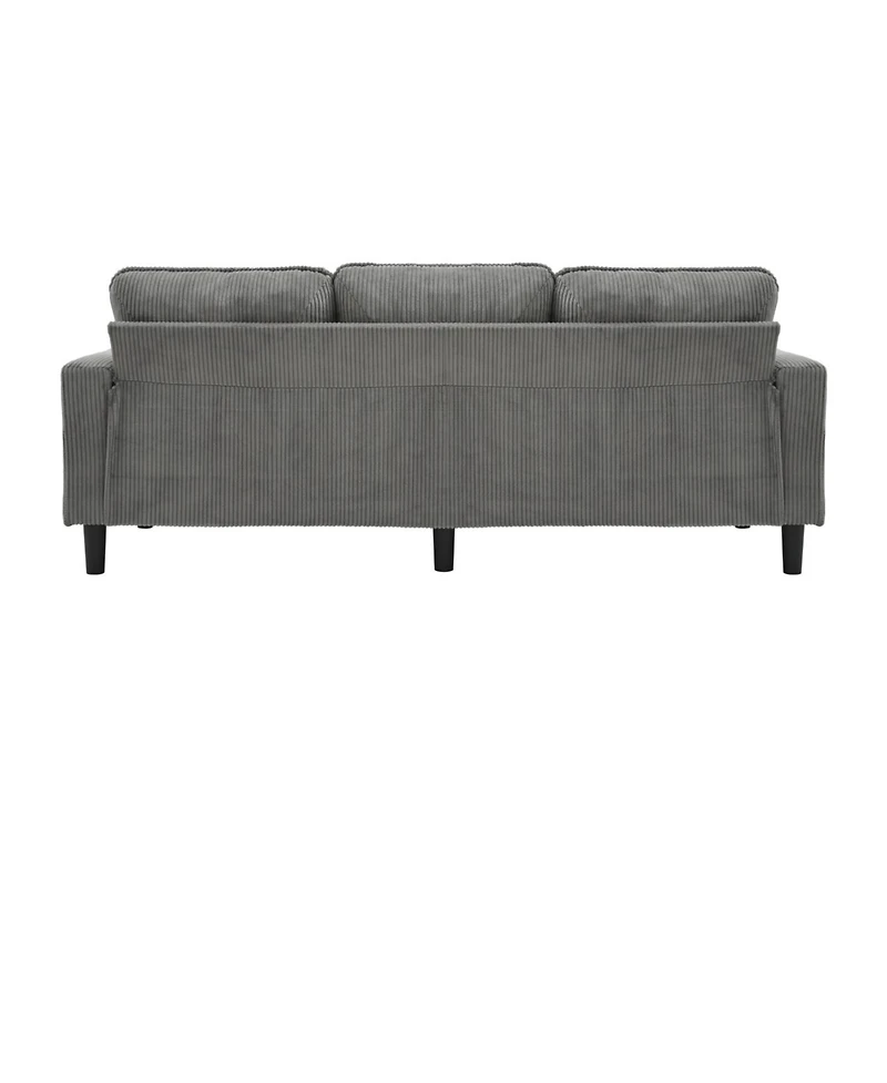 Streamdale Furniture Streamdale Light grey 3-seat combo sofa with storage ottoman, L-shaped sectional couch