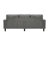 Streamdale Furniture Streamdale Light grey 3-seat combo sofa with storage ottoman, L-shaped sectional couch