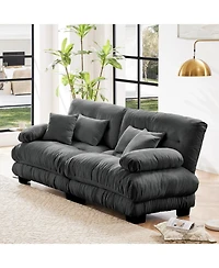 Streamdale Furniture Streamdale Cloud Couch 2 Seater Chenille Sofa with Pillows, Gray