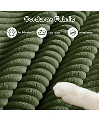 Streamdale 92" Oversized Cloud Modular Sectional Couch, Corduroy, Green