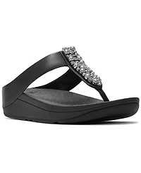 FitFlop Women's Fino Imitation Pearls and Crystal Toe-Post Slip-On Sandals