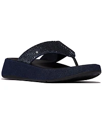FitFlop Women's F-Mode Toe-Post Denim and Hotfix Slip-On Sandals