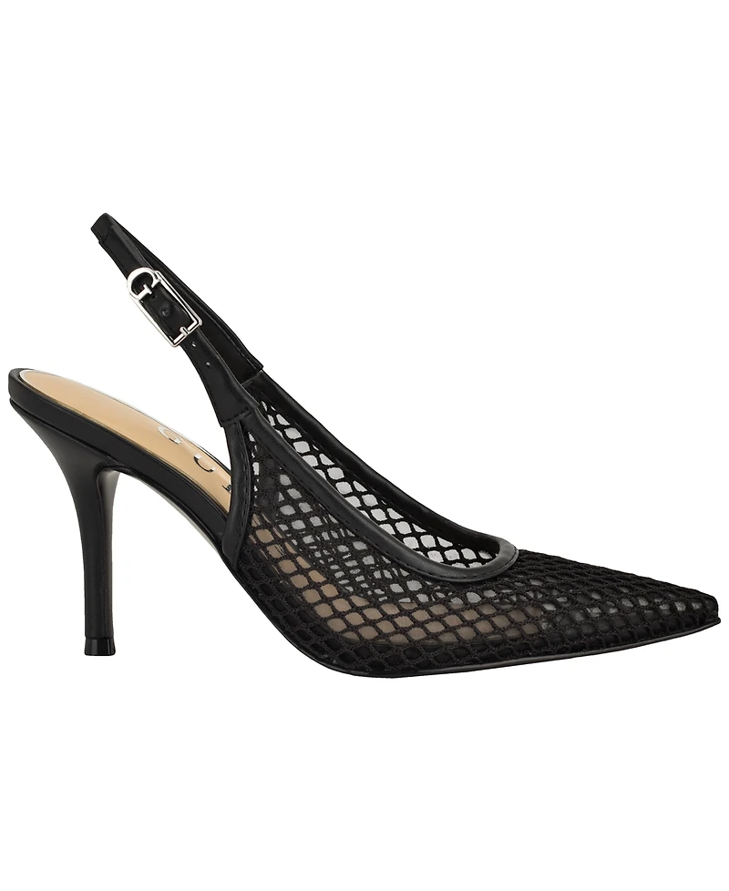 Guess Women's Pandy Mesh Pointed Toe Slingback Stiletto Pumps