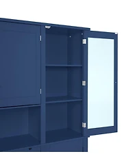 Streamdale Furniture Traditional Buffet with Hutch, Large Kitchen Pantry Storage Cabinet