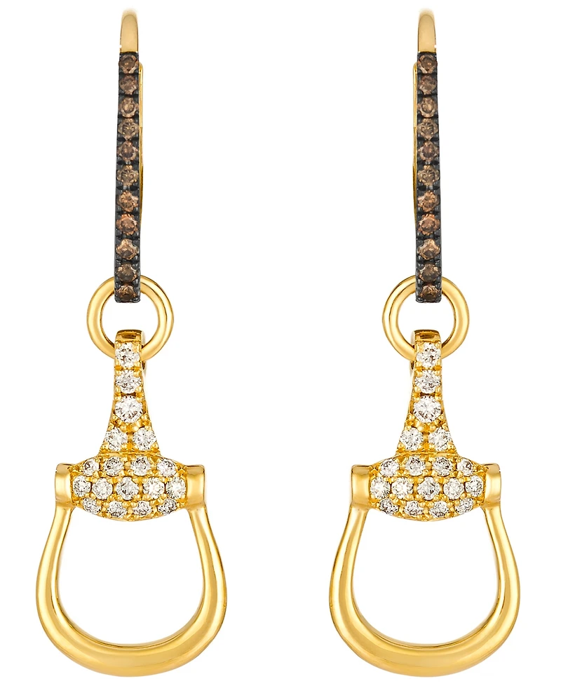 Le Vian Nude Diamond (0.26 ct. t.w.) & Chocolate Diamond (0.14 ct. t.w.) Earrings in 14k Honey Gold
