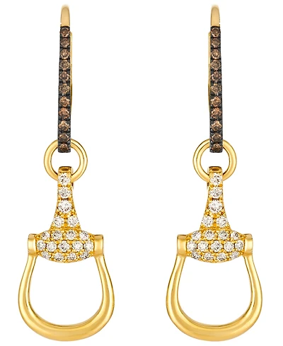 Le Vian Nude Diamond (0.26 ct. t.w.) & Chocolate Diamond (0.14 ct. t.w.) Earrings in 14k Honey Gold