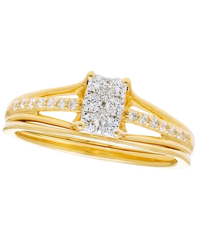 Macy's Diamond Bridal Set (1/4 ct. t.w.) in 10k Two Tone Gold