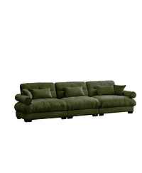 Streamdale Furniture Streamdale Extra Large 3 Seat Modern Velvet Sofa, Oversize, Comfortable, Olive Green