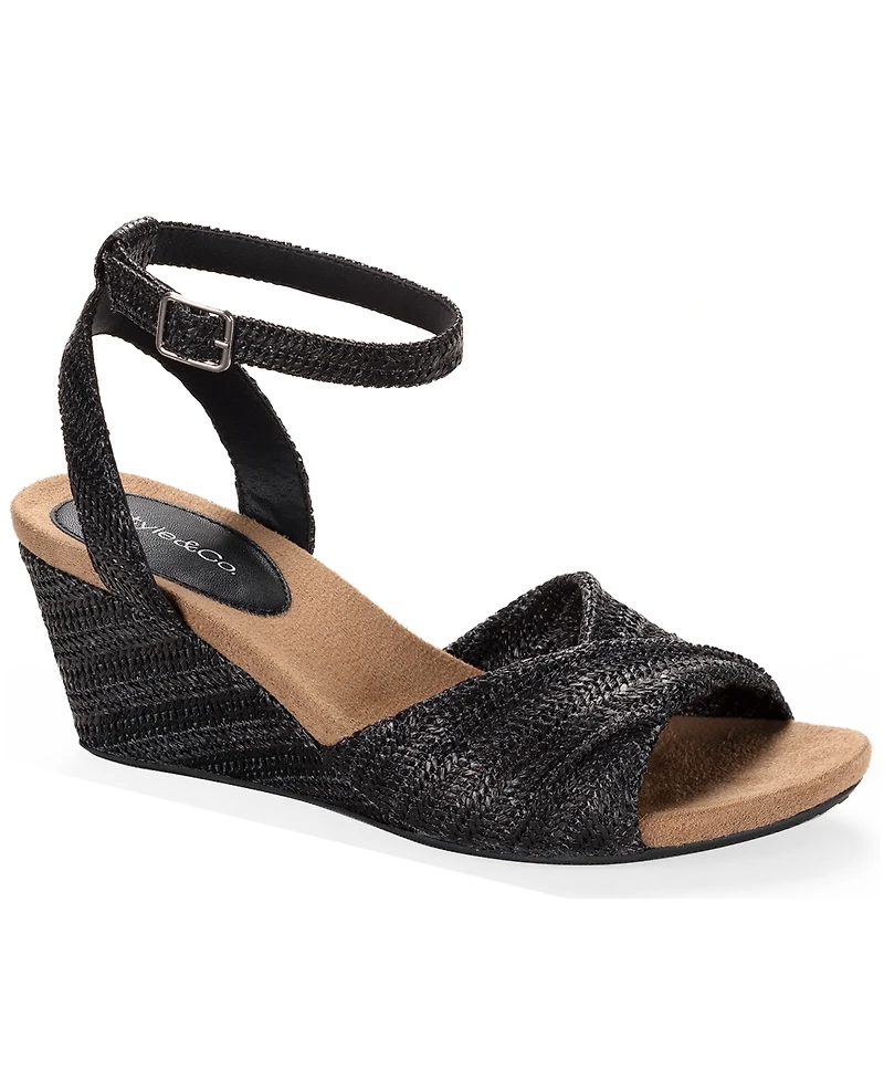 Style & Co Women's Milliee Round Toe Wedge Sandals, Macy's Exclusive