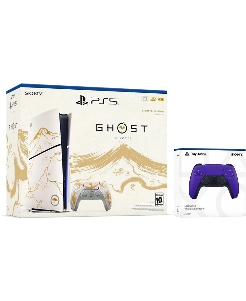 Sony PlayStation 5 Ghost of Yotei Disc Bundle + Extra Controller - Galactic Purple