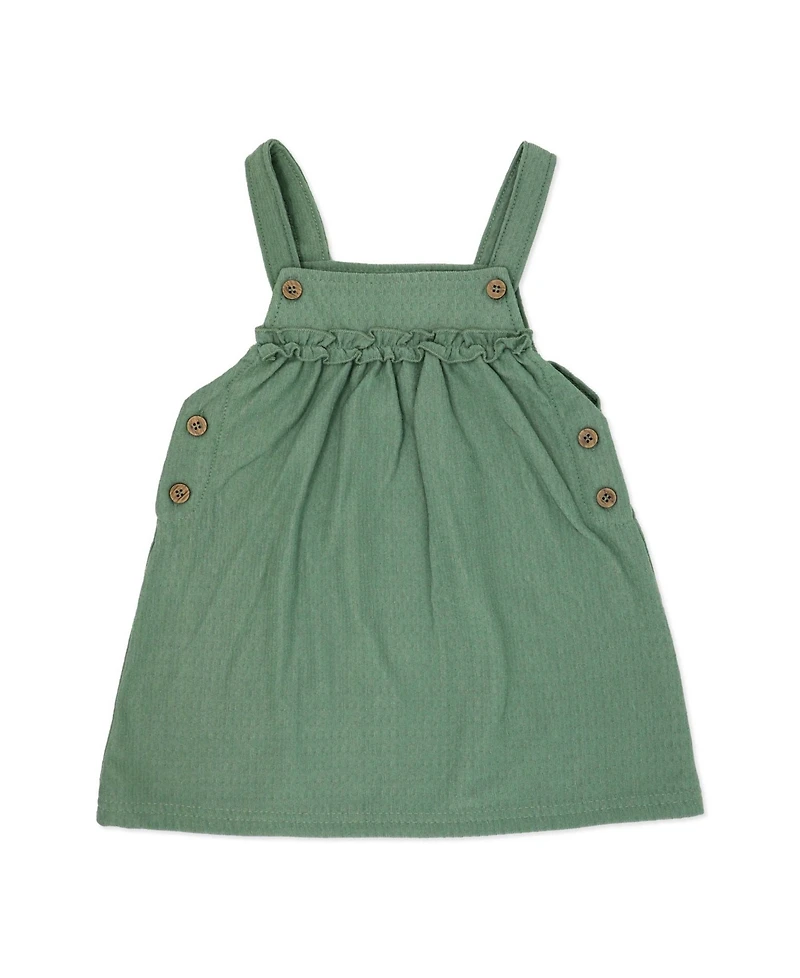 Baby Mode Girls' Fall Sprigs Print Jumper, Bodysuit and Headband, 3-Piece Set