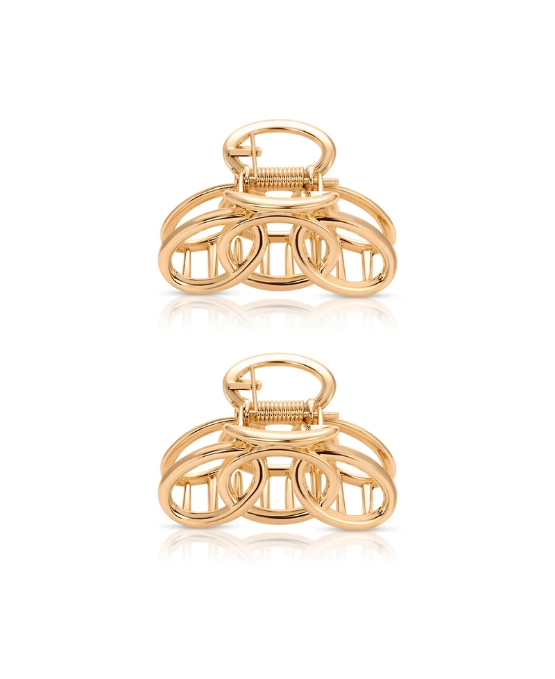 Ettika Keep It Simple Gold Hair Clip Set