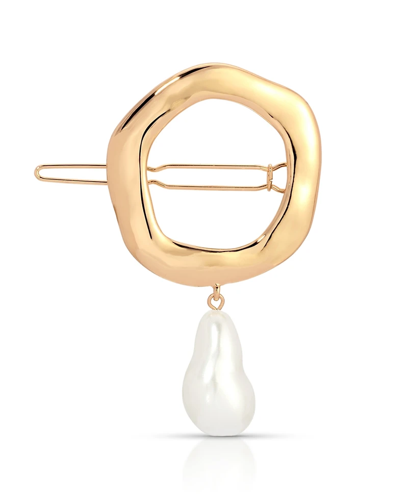 Ettika Open Circle Cultivated Pearl Barrette