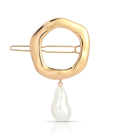Ettika Open Circle Cultivated Pearl Barrette