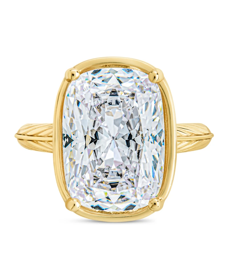 Sterling Forever Elongated Clear Cubic Zirconia Cocktail Ring