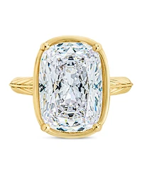 Sterling Forever Elongated Clear Cubic Zirconia Cocktail Ring