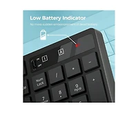 Wireless Keyboard And Mouse Combo - 2.4G Full-Sized Keyboard Mouse, 3 Dpi Adjustable Cordless Keyboard And Mouse