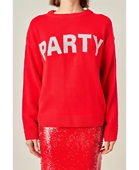 English Factory Women's Glitter Lettering Sweater