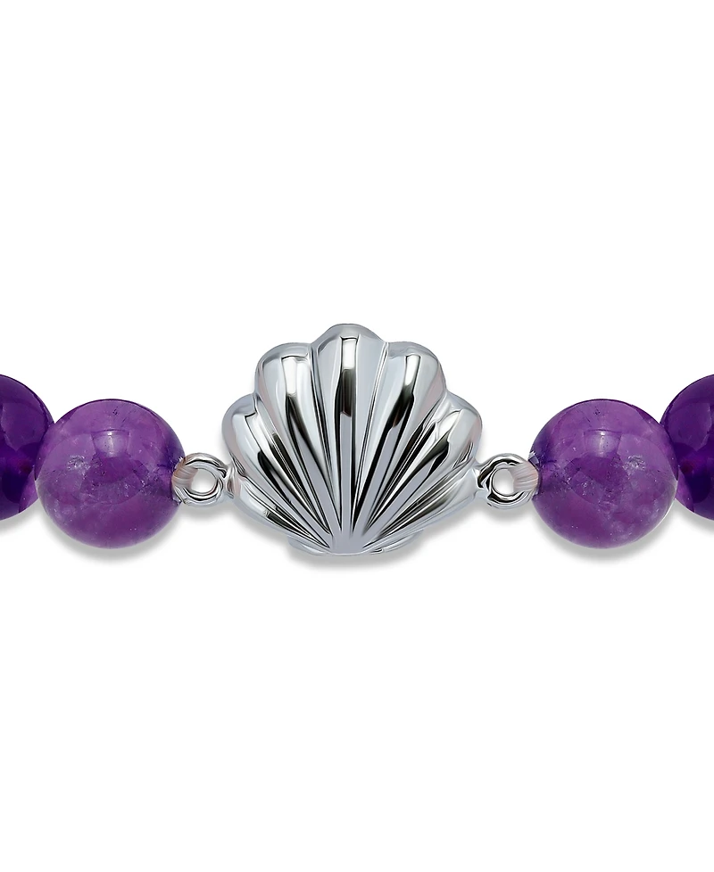 Macy's Howlite Chrysocolla Beads and Dolphin Charm Station Silver Plated Stretch Bracelet