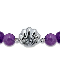 Macy's Howlite Chrysocolla Beads and Dolphin Charm Station Silver Plated Stretch Bracelet