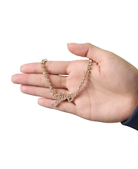 Juicy Couture Logo Script Chain Pave Necklace