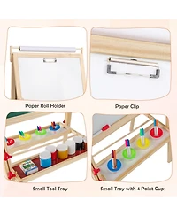 Sugift - Adjustable Double-sided Easel with 4 Paint Cups