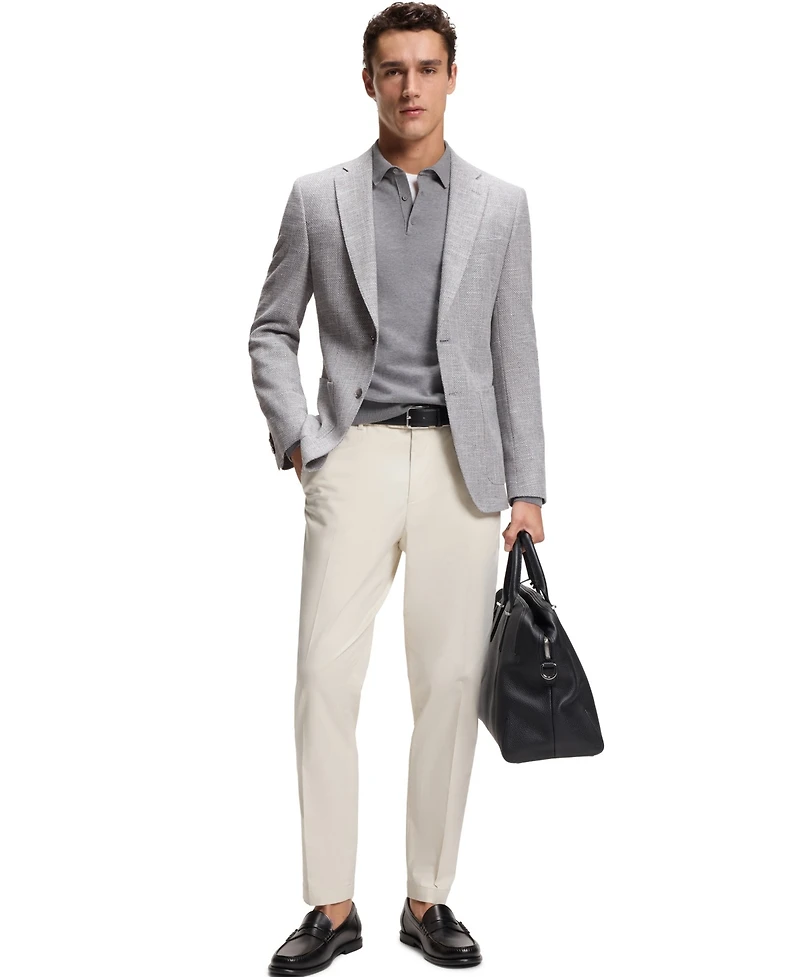 Boss by Hugo Boss Men's Patterned Stretch-Cotton Blend Regular-Fit Blazer