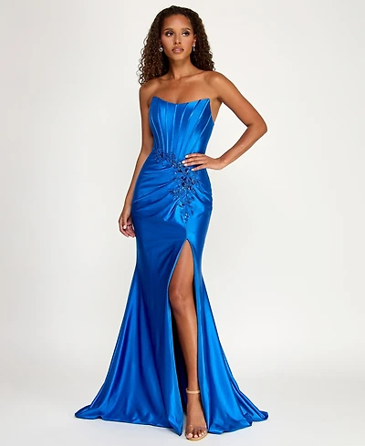 Say Yes Juniors' Strapless Maxi Gown