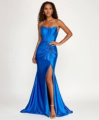 Say Yes Juniors' Strapless Maxi Gown