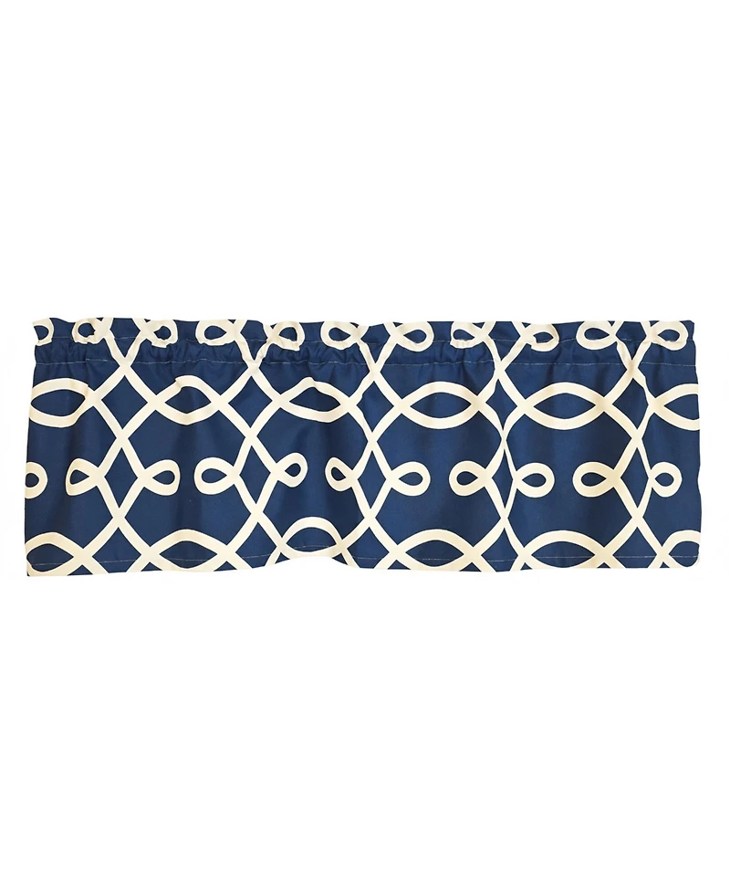 Rlf Home 100% Cotton High Quality Oblique Tailored Window Valance with 1.5" Rod Pocket 50" W X 12" L Navy