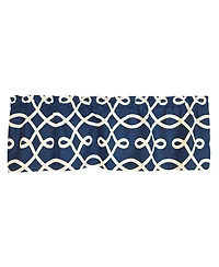 Rlf Home 100% Cotton High Quality Oblique Tailored Window Valance with 1.5" Rod Pocket 50" W X 12" L Navy