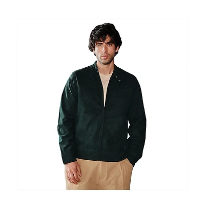 Campus Sutra Men's Emerald Green Corduroy Rider Jacket