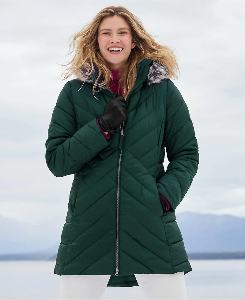 Lands' End Women's Insulated Cozy Fleece Lined Winter Coat