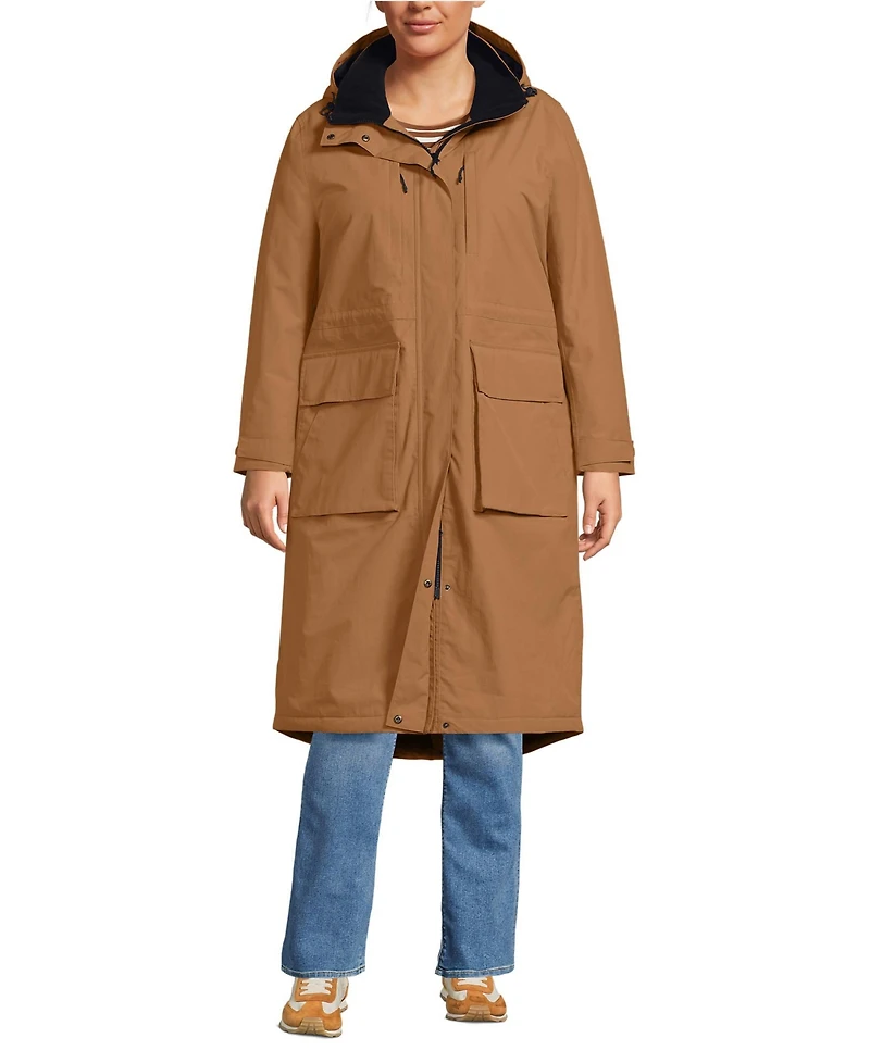 Lands' End Plus Squall Waterproof Insulated Winter Stadium Maxi Coat