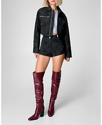 Nasty Gal Women's Distressed Faux Leather Hotpants