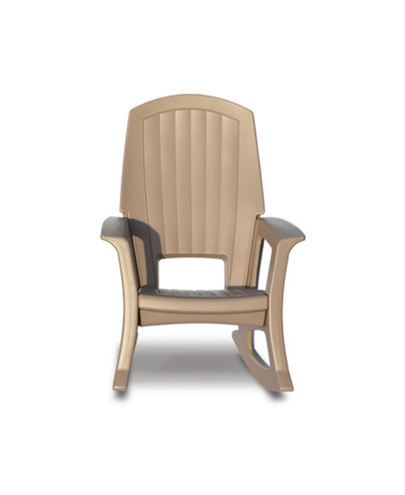 Semco Plastics Rockaway Heavy Duty All-Weather Outdoor Rocking Chair, Taupe