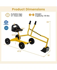 Hongge Sandbox Sand Digger Toy with Dual Handles and Flexible Shovel for Kids