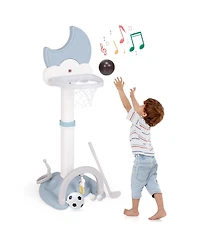 Hongge Kids Wooden Play Kitchen Set With Sink Stove And 18 Accessories