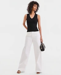 I.n.c. International Concepts Women's Sleeveless Rib V-Neck Sweater, Created for Macy's