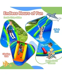 Skonyon Inflatable Waterslide Bounce House with Upgraded Handrail without Blower
