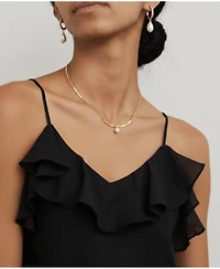 Joey Baby 2-Pc. Set Handcrafted Sleek Snake Chain With Pearl Necklace and Earrings in Gold Plated Finish