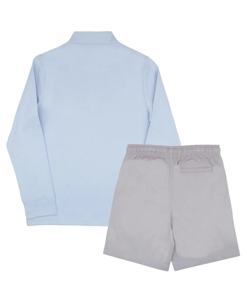 Tommy Bahama Boys 2 Piece Quarter Zip Long Sleeve Sweater and Shorts Back to School Set