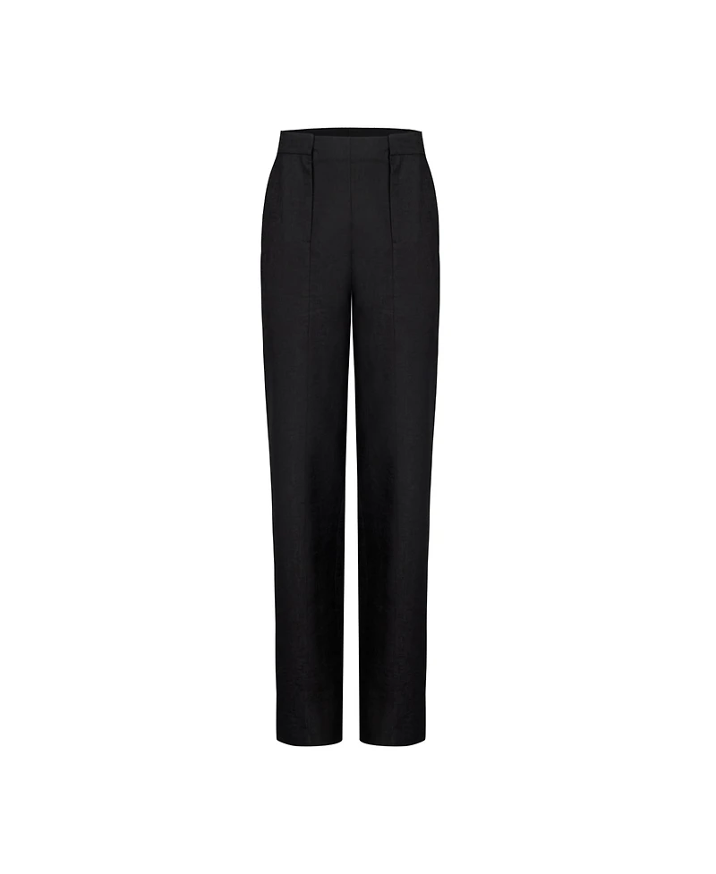 Pcfg Men's Jet Black Cotton-Rayon Blend Suit Pants