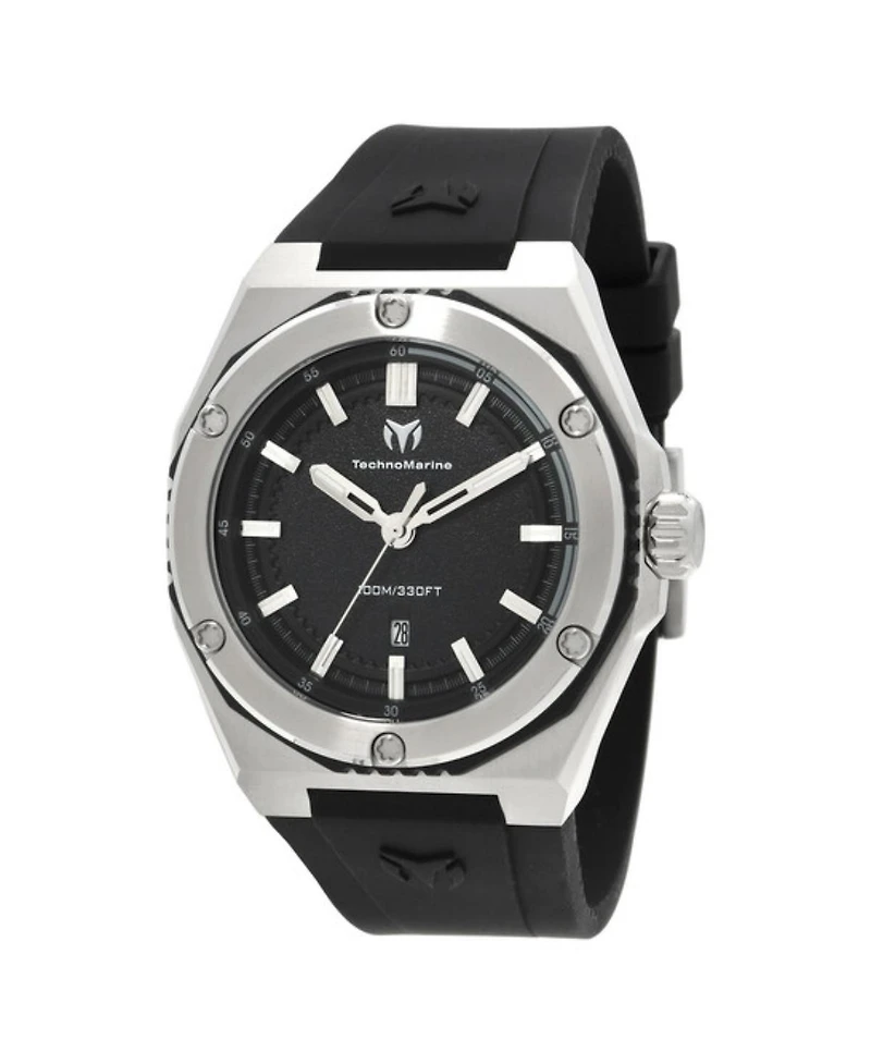 Technomarine Men's Tm-416072 Quartz 3 Hand Black Dial Watch