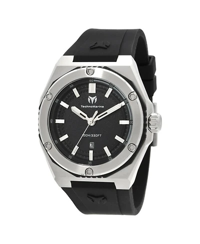 Technomarine Men's Tm-416072 Quartz 3 Hand Black Dial Watch