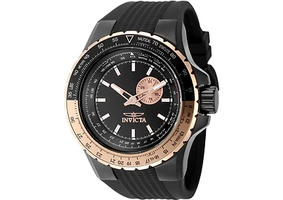 Invicta Men's 49725 Aviator Quartz VD72 Black Dial Watch