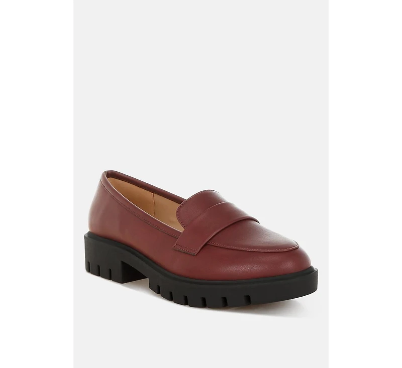 London Rag Women's Peridot Faux Leather Chunky Loafers