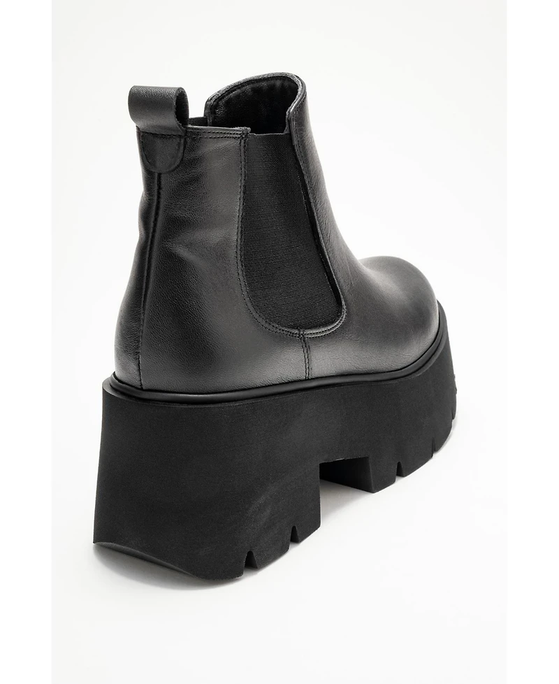 Forever & Always Shoes Clen Leather Platform Chelsea Boot